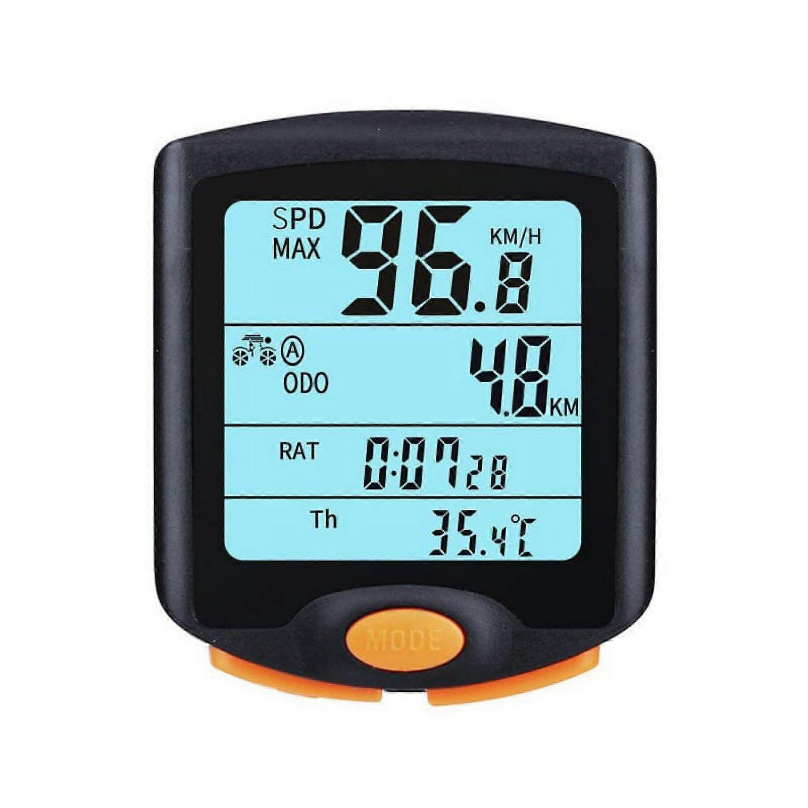 Bicycle Speedometer and Odometer Wireless Waterproof Cycle Bike Computer with LCD Display & Multi-Functions