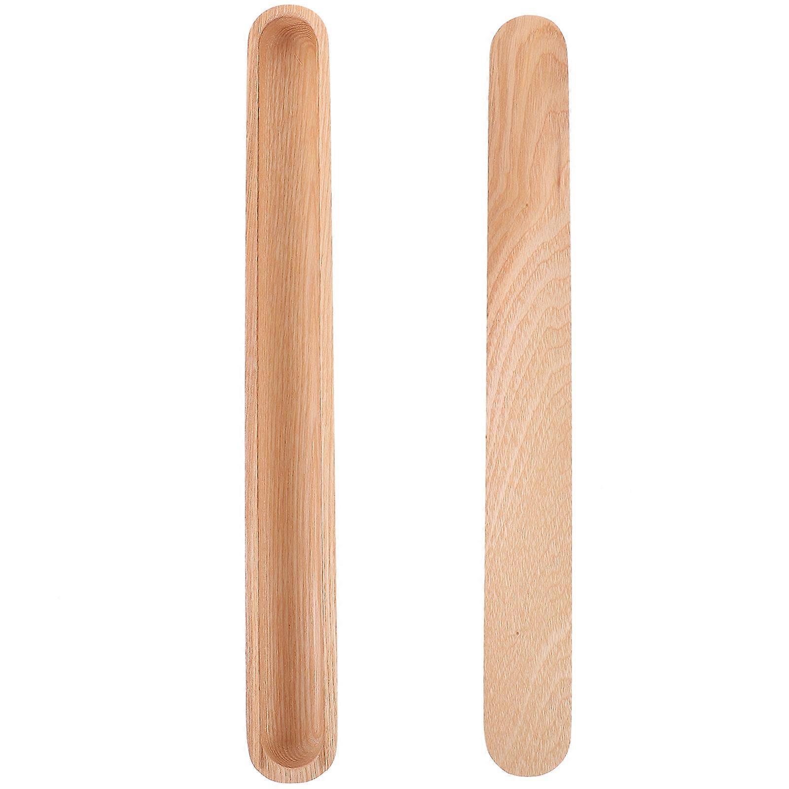 Wooden Storage Box 4Pcs Rectangular Chopsticks Case Office Kitchen Dust-proof Organization