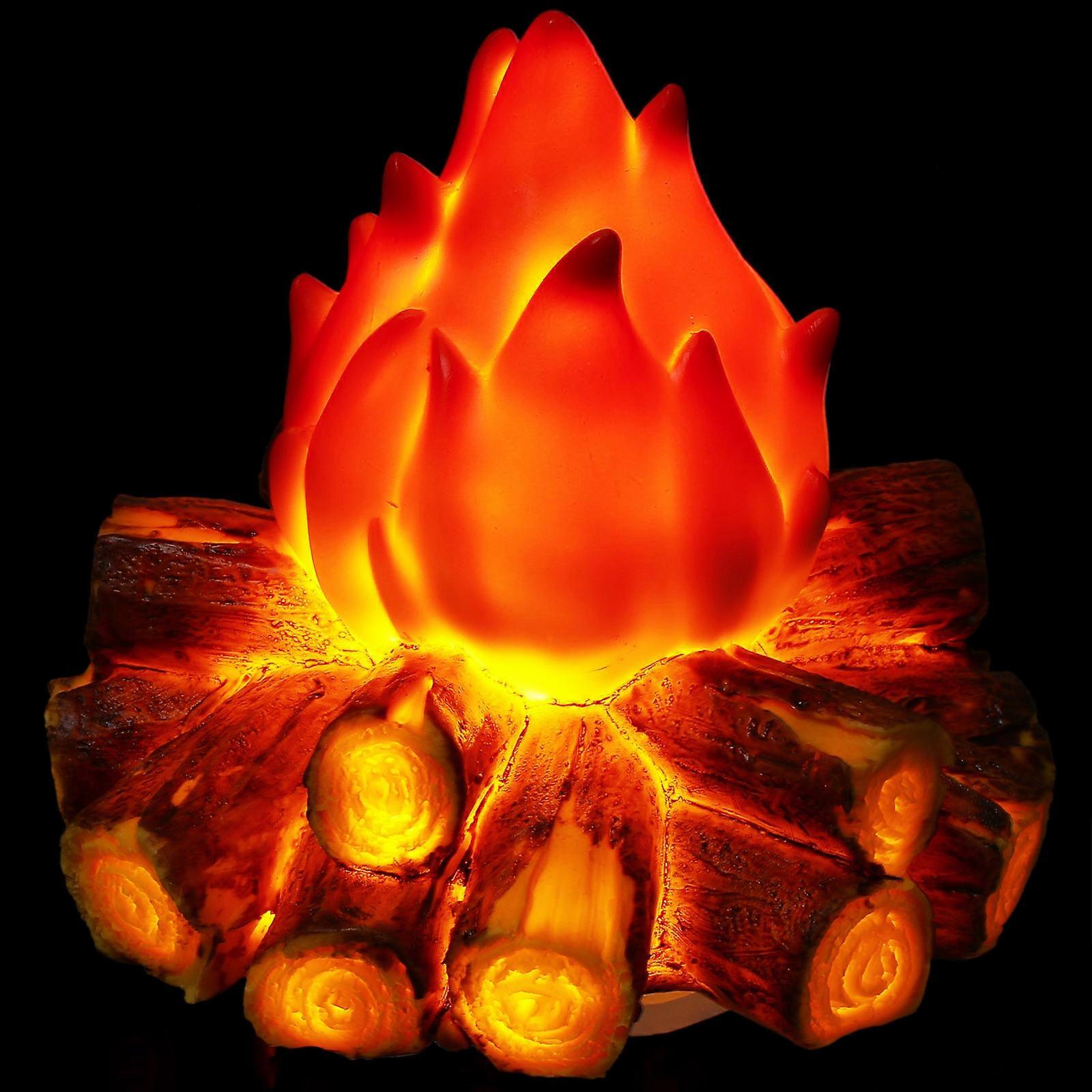 Indoor Decorative Lamp Simulated Mini Campfire 2Pcs with LED Flame