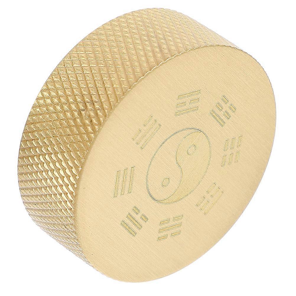 Calligraphy Copper Paperweight Craft for Office Decor 5Pcs Round