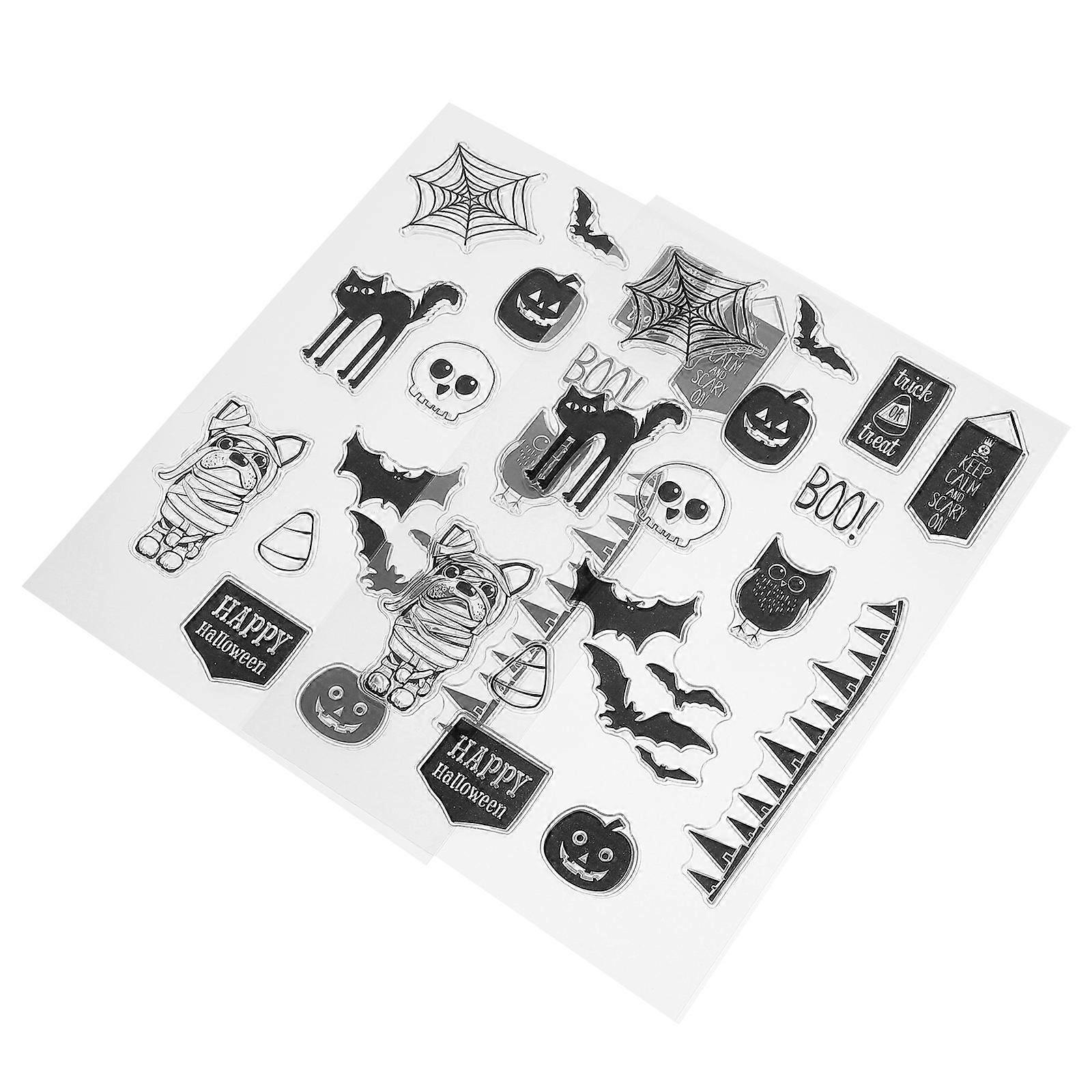 Decorative Stamps Diy Tool For Scrapbooking Crafts Assorted Color 16X11cm Halloween Theme 2Pcs