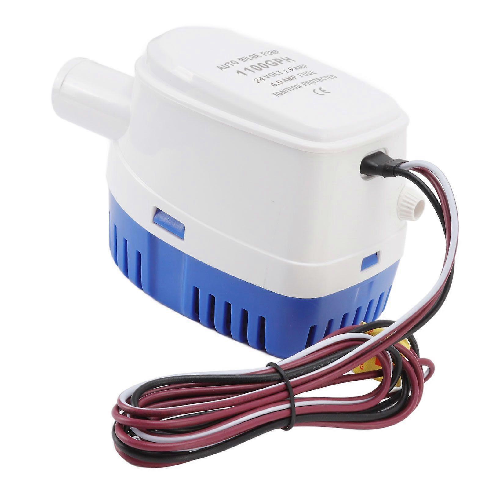 Electric DC Water Pump Float Switch Automatic Bilge Pump Micro Submersible Pump 4 Meter Lift 24V 1.9A