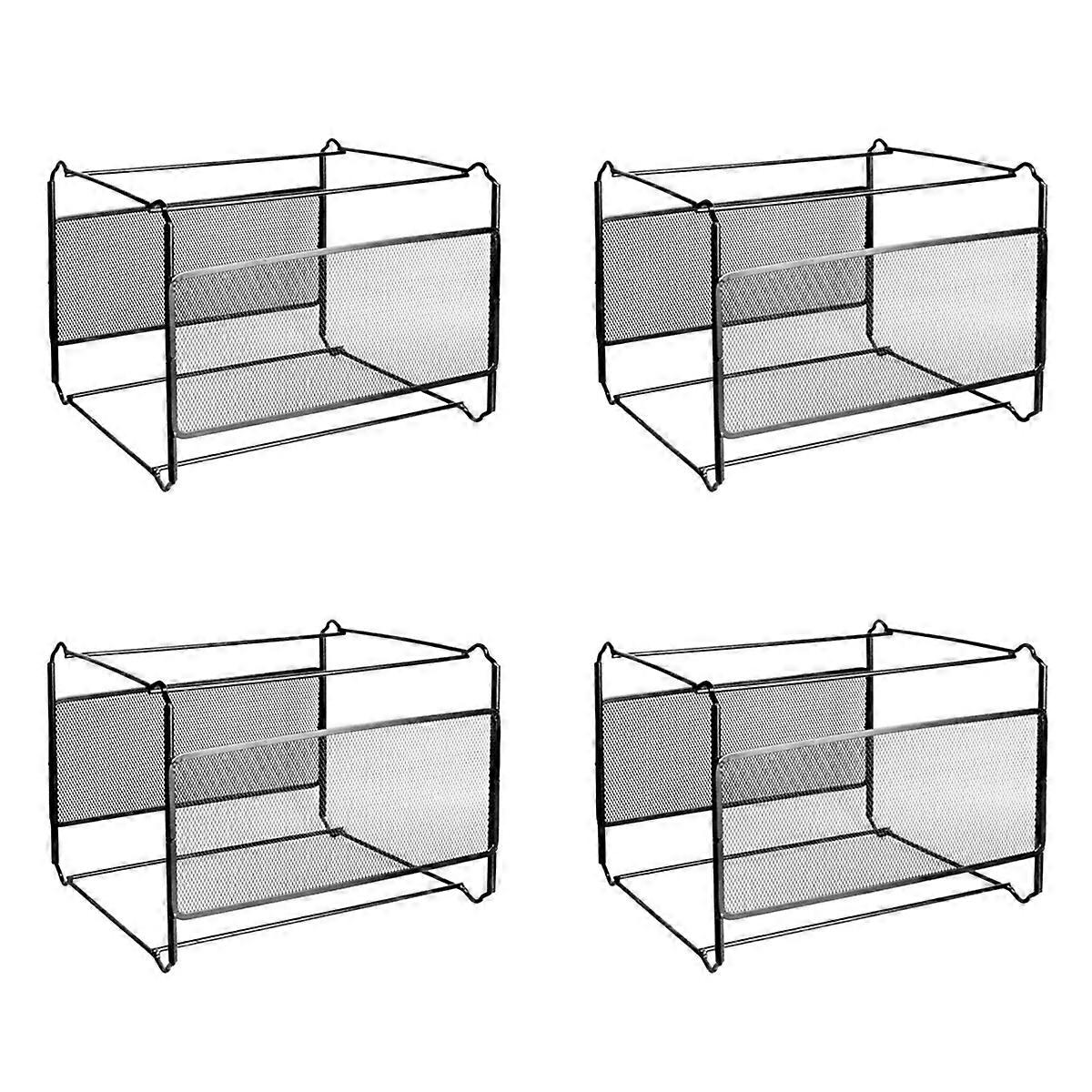 A4 Mesh Metal File Organizer Hanging File Folder Box for Office Home