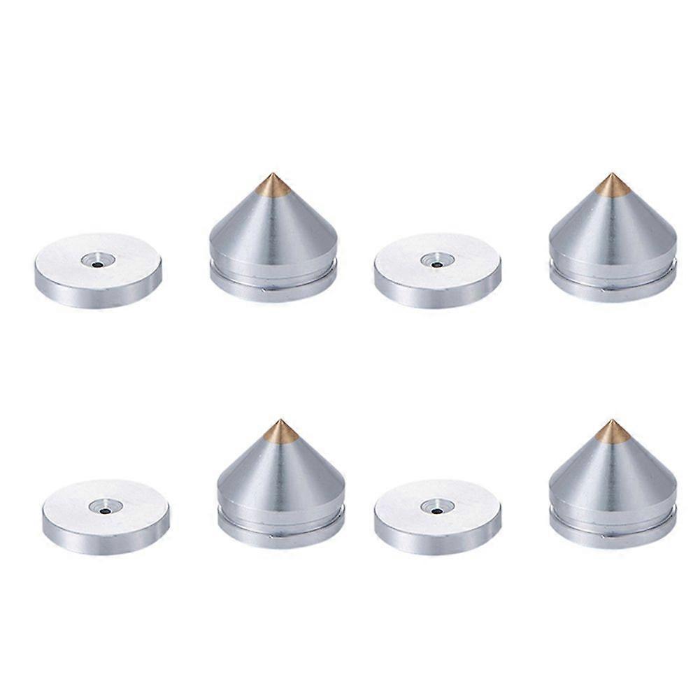 4Set Hifi Audio Foot Spikes Cone Floor Foot Nail Aluminum Alloy Speaker DAC CD Cabinet Power Amplifier Computer(Silver)