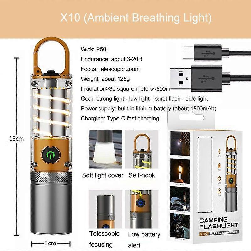 LED Multifunctional Camping Lighting Flashlight X10-P50
