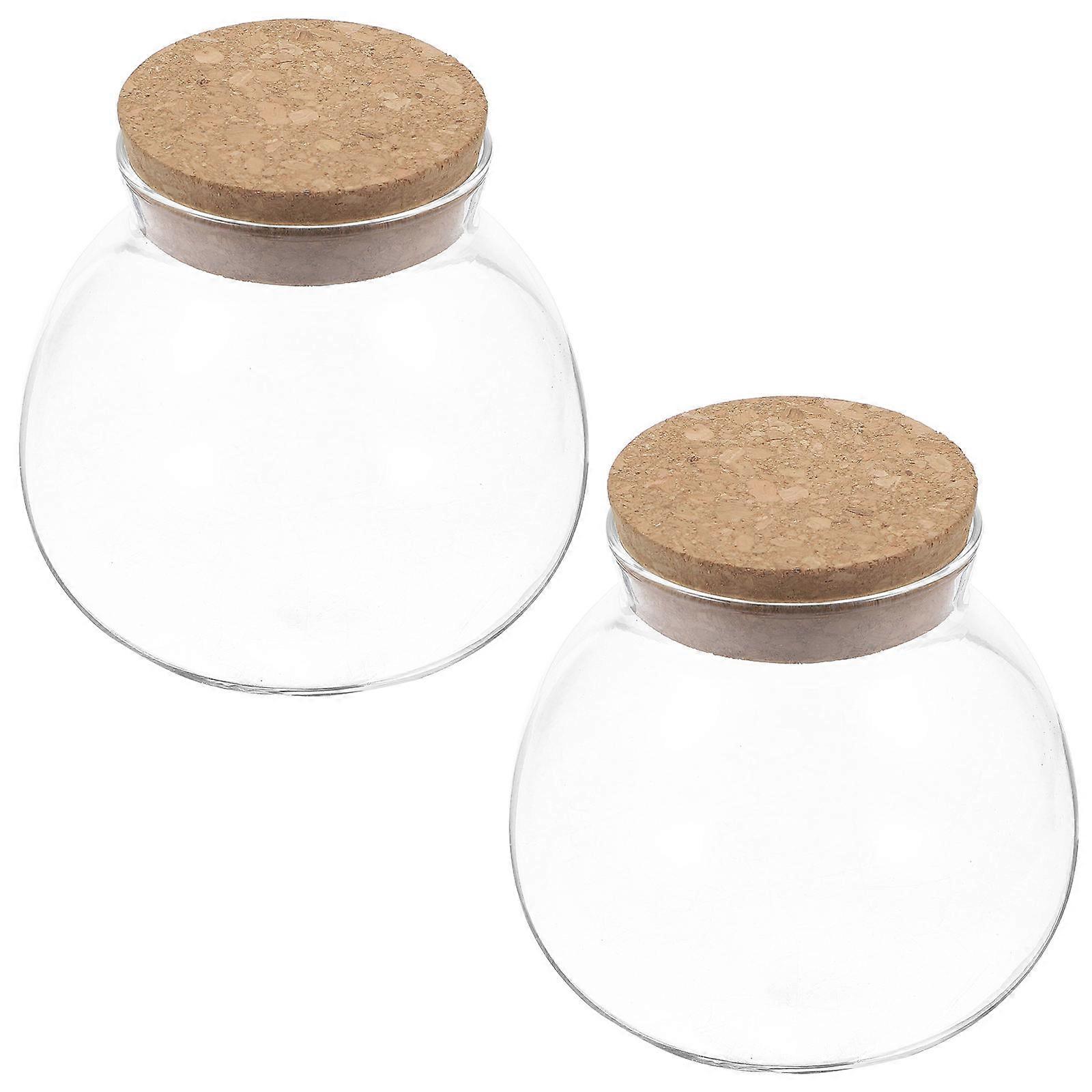 Glass Jar with Cork Lid for Storing 10Pcs Airtight Kitchen Candy Containers