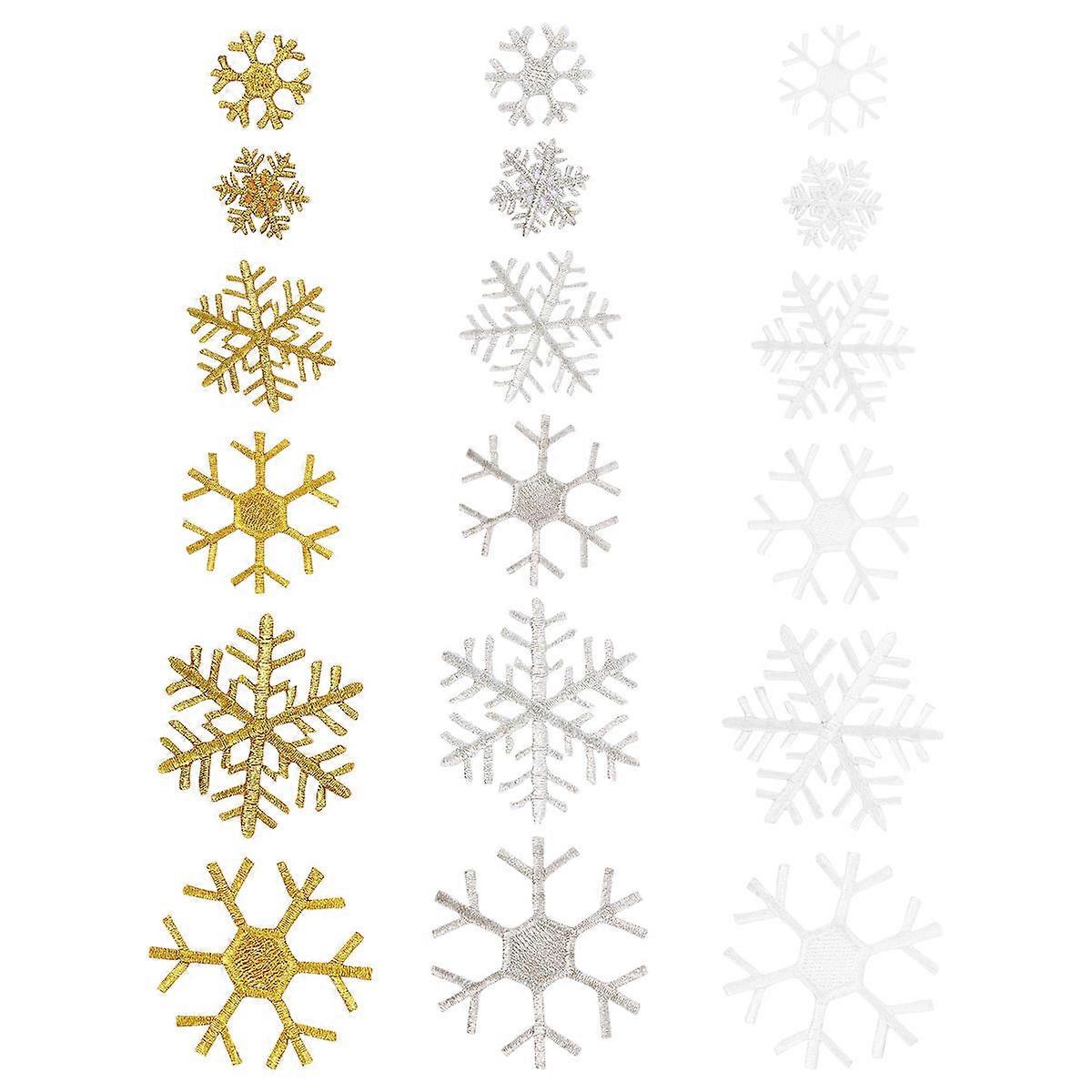 Snowflake Cloth Applique for Decoration 54Pcs Snowflake Patch Fabric Set