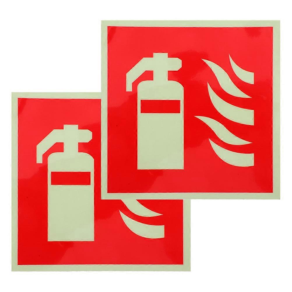 Glow in The Extinguisher Safety Labels Adhesive 2Pcs Pack