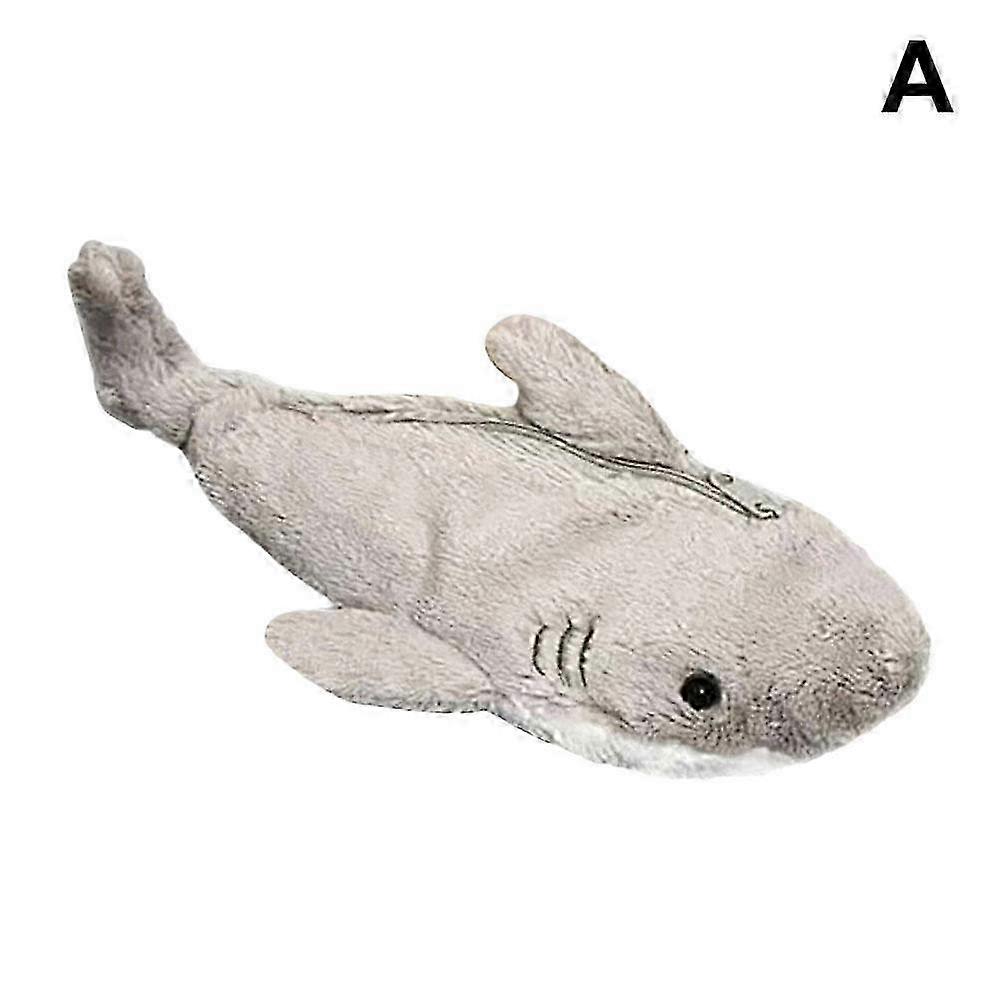 25-26 Kawaii Plush Shark Pencil Case - Cute Student Stationery Bag for Back To School