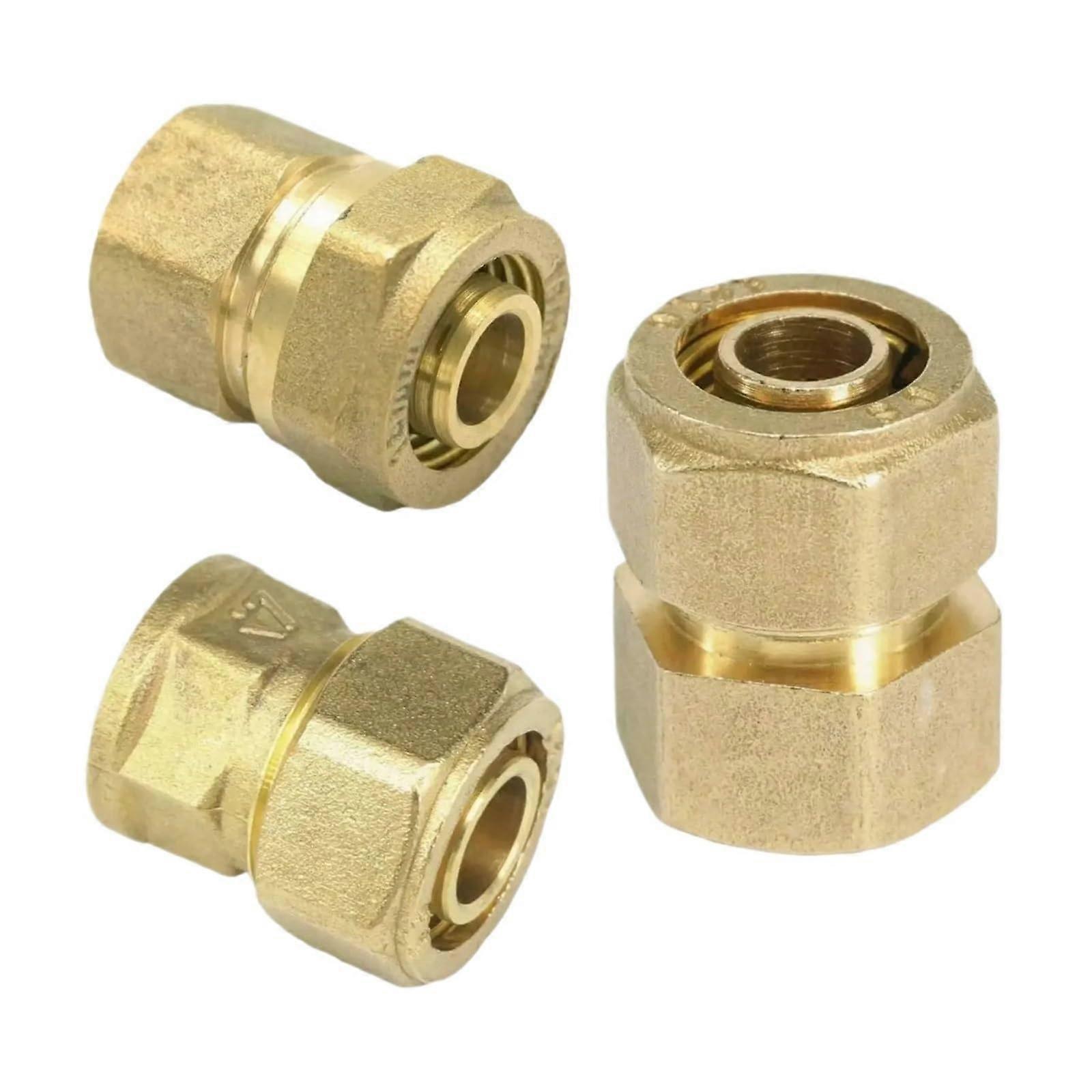 1pc Fit Tube I.DxO.D 12x16mm  3/4' BSP Female PEXALPEX Tube Straight Brass Pipe Fitting 3/4 BSP Female Thread Brass