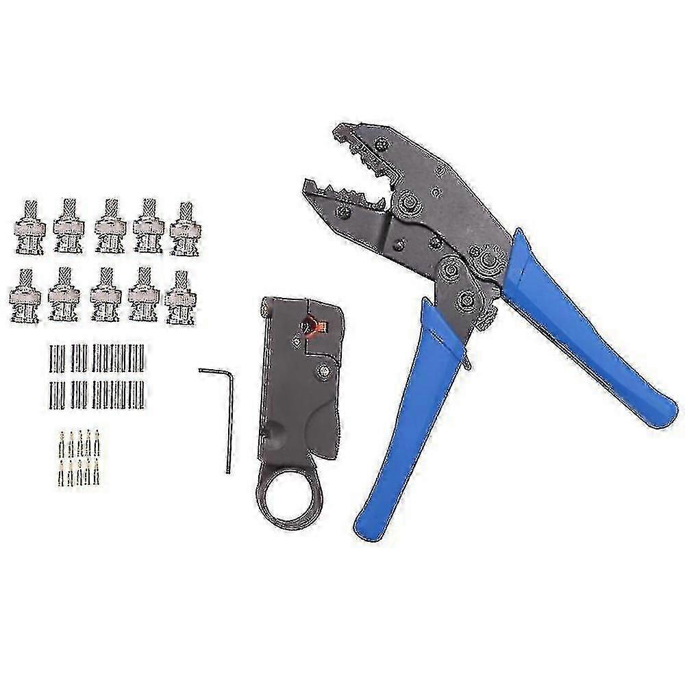 1set Coax Rf/bnc Crimp For Rg58/Rg59/Rg6 With10pcs Bnc Plug Crimp Connector Set