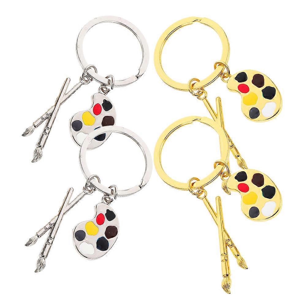 Palette Brush Keychain Artist Tool for Art Use 12Pcs Assorted Color