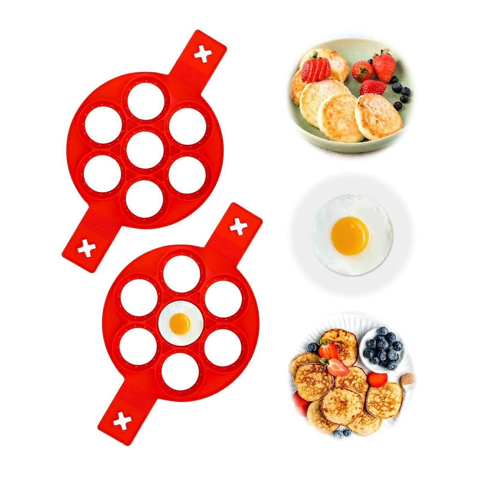 Silicone Pancake , Cake , Flip and Cook Pancake Maker, Non-stick Silicone Egg Ring Maker