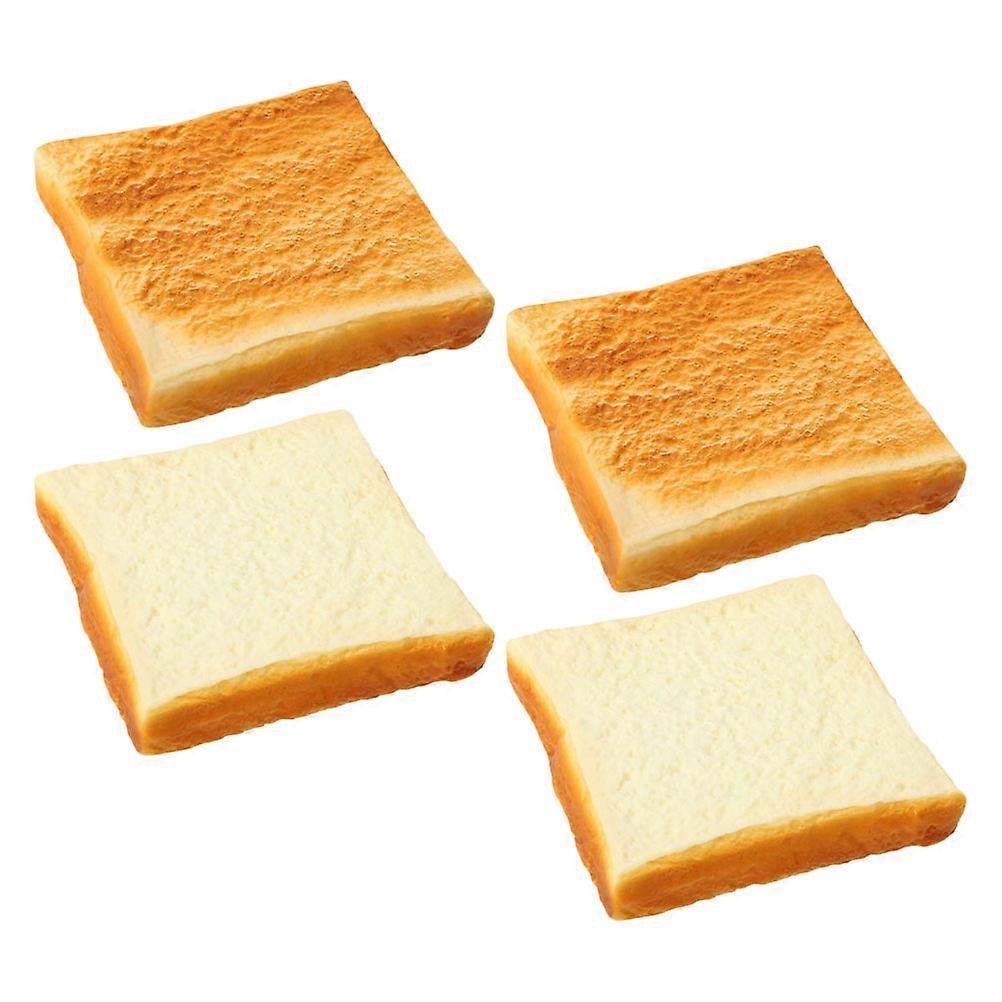 Bread Prop Artificial Bread Simulation Food Model for Home Kitchen Decor Made of Pu Material 4Pcs