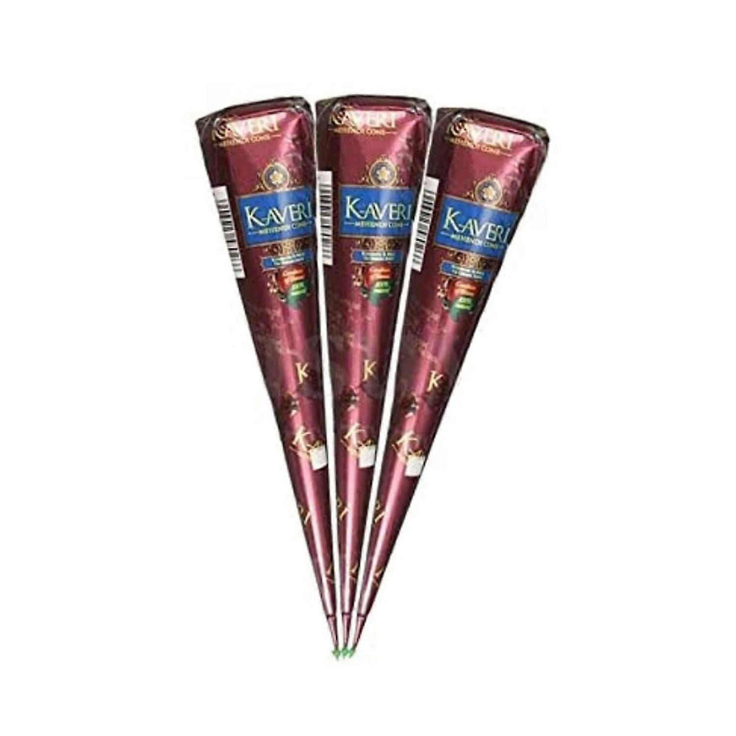 Kaveri ALL Natural Body Art Pen Ready to Use Organic Temporary Tattoo Cone 25g x 3