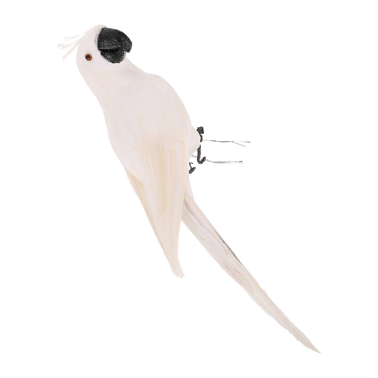 Garden Parrot Ornament for Decor Simulated White