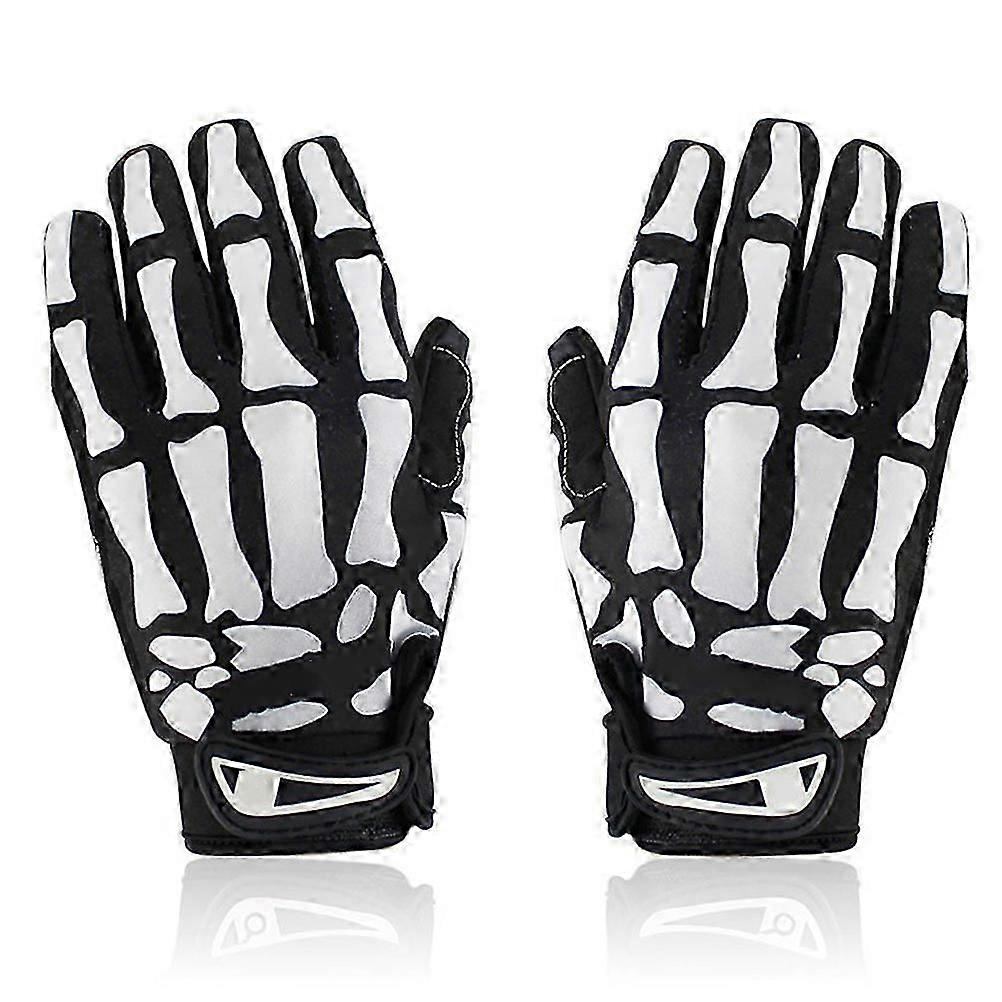 Full Finger Gloves Cycling Skeleton Pattern with Ventilation 2Pcs