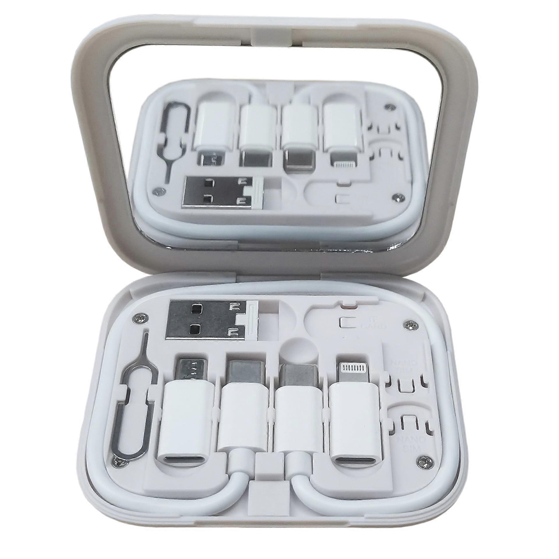 9 in 1 Cable Case with 60W Fast Charge, USB Adapter & Storage Box – Compatible with Multi Devices