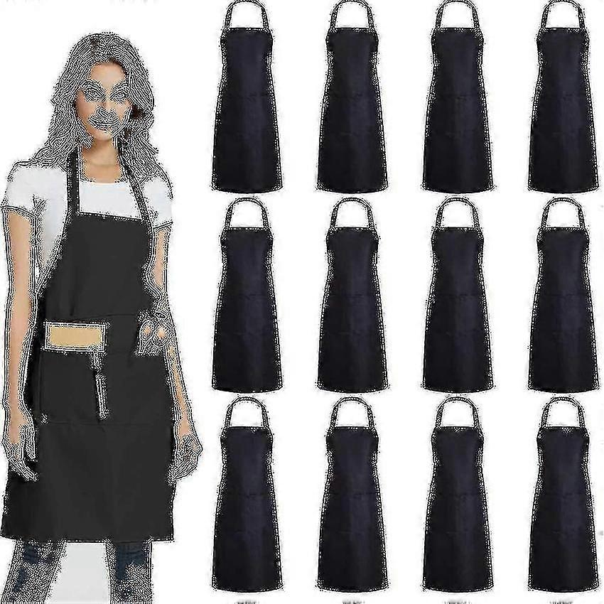 Plain Bib Aprons with 2 Pockets - Unisex Commercial Apron Bulk