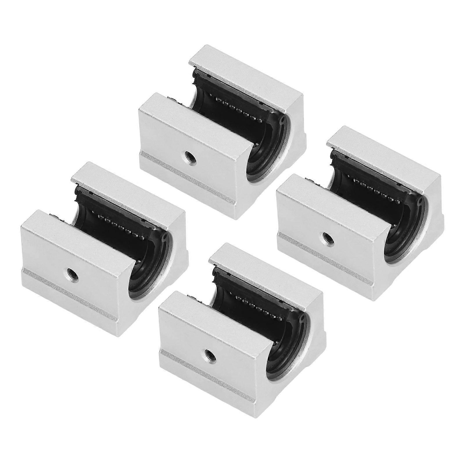 4PCS Linear Motion Slide Blocks Aluminum Alloy Ball Bearing Guide Rail Slider Open Type SBR16UU 