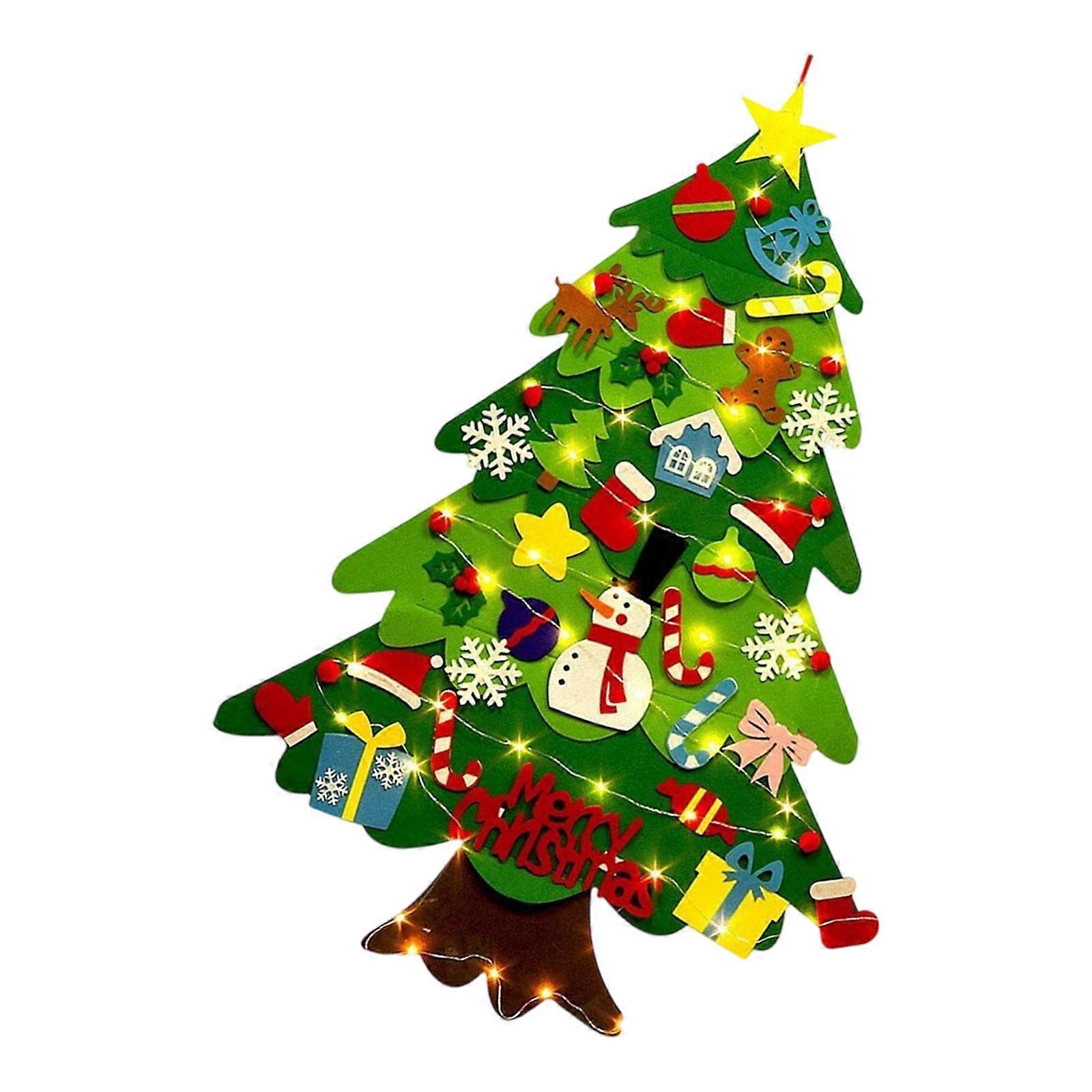 Handmade Felt Christmas Wall Hanging Craft Set With Removable Ornament For Holiday Decoration Motor Skills Development Multicolor