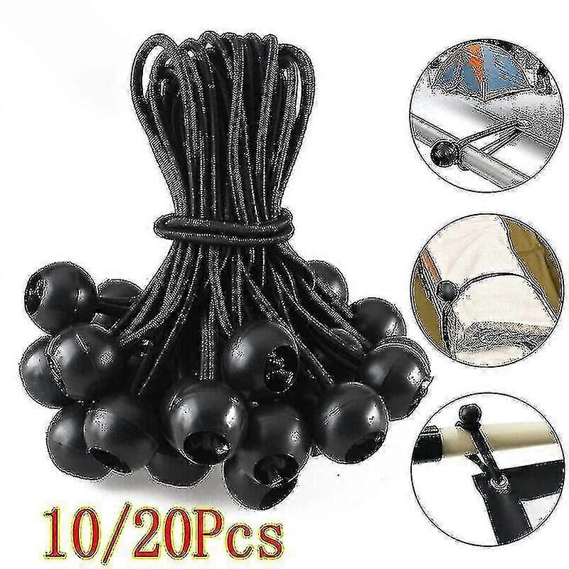 10 قطعة / 20 قطعة كرة بلاستيكية ، حبل بنجي عالي ، حزام ، ترامبولين ، أمتعة خيمة ، حبل بنجي ، حزام ، كرة ، أسود