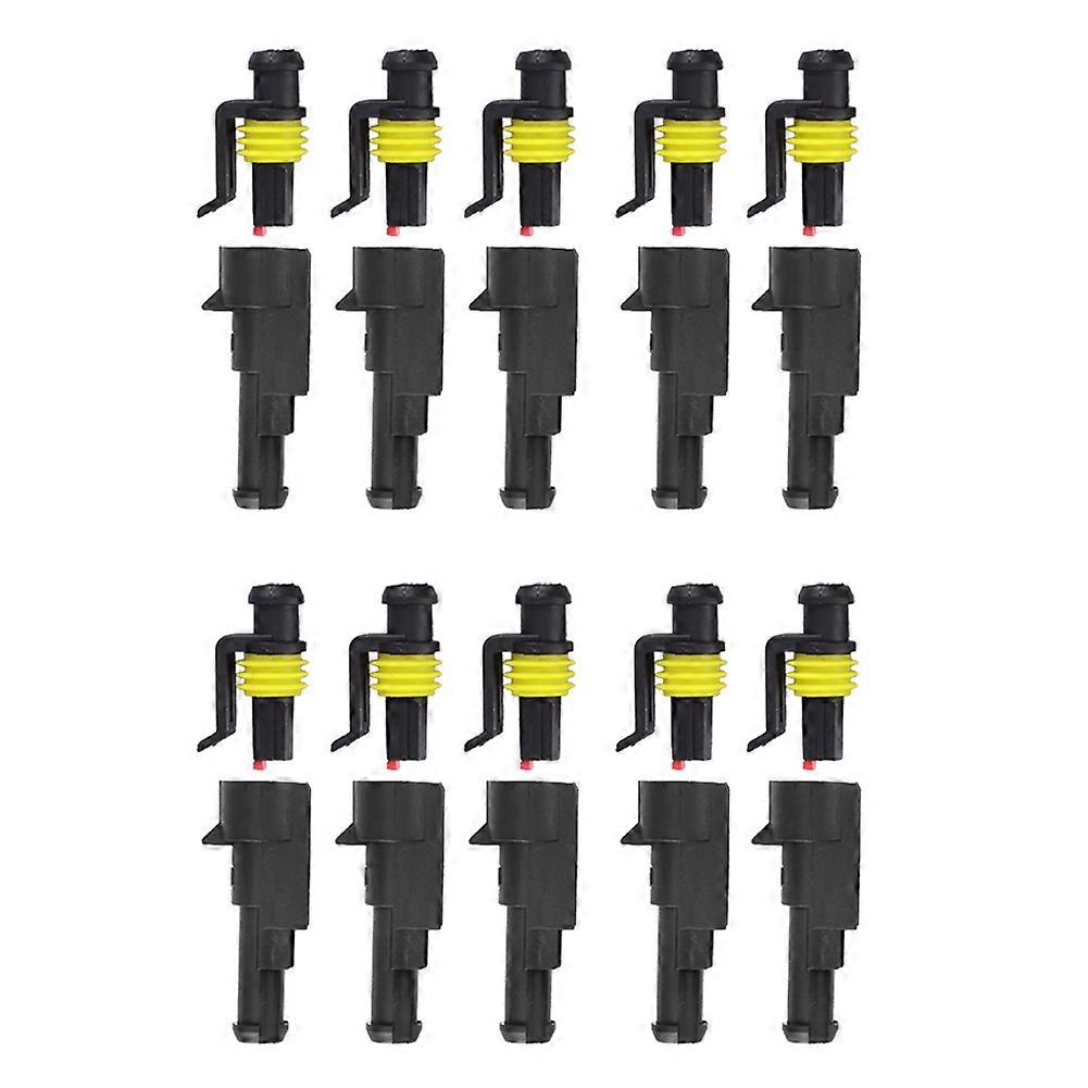 10 Set 1 Pin Way Waterproof Electrical Connector Car Wire Connector Plug Terminal