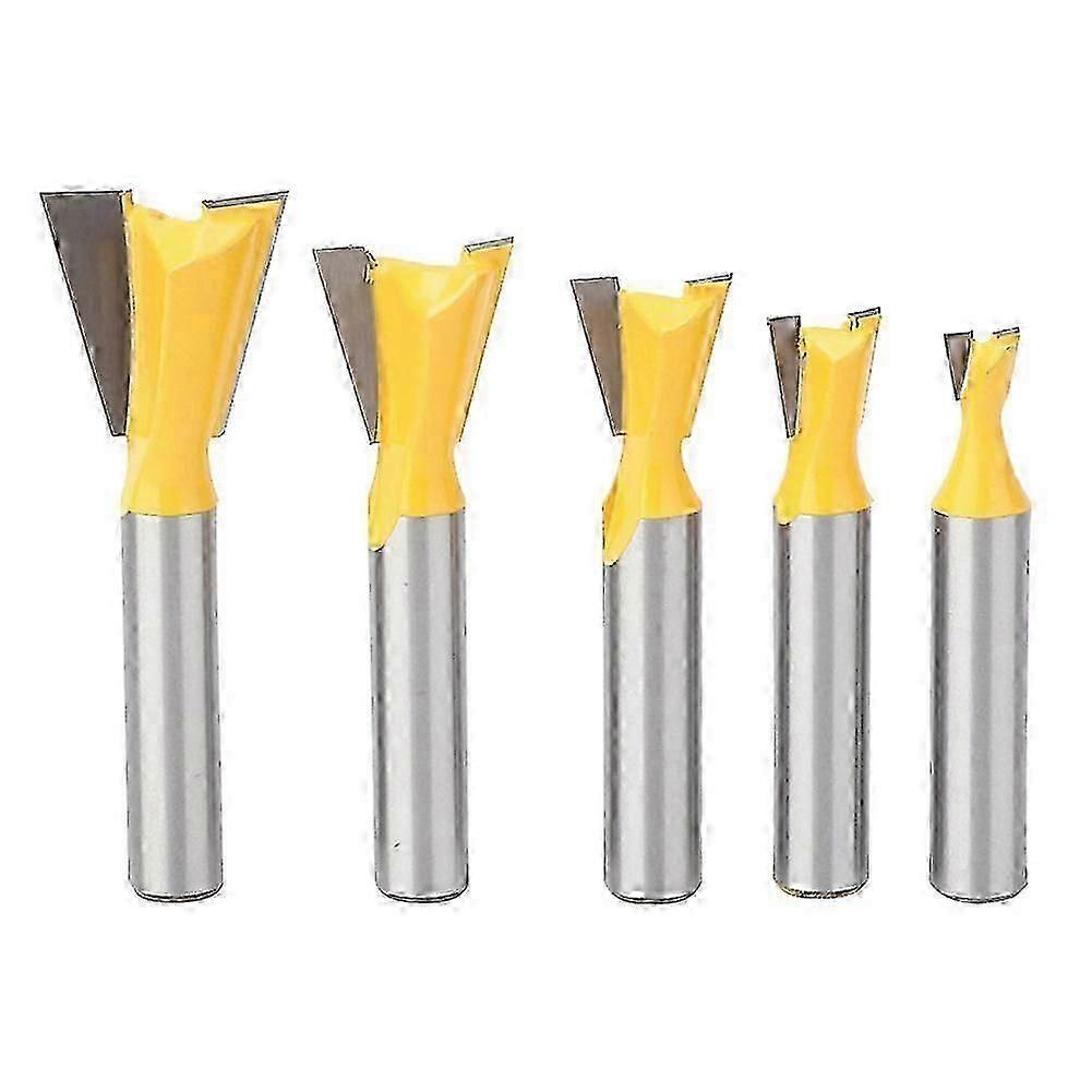 5 Pcs Woodworking Dovetail Router Bit Dovetail End Milling Cutter Bit for Wood Process