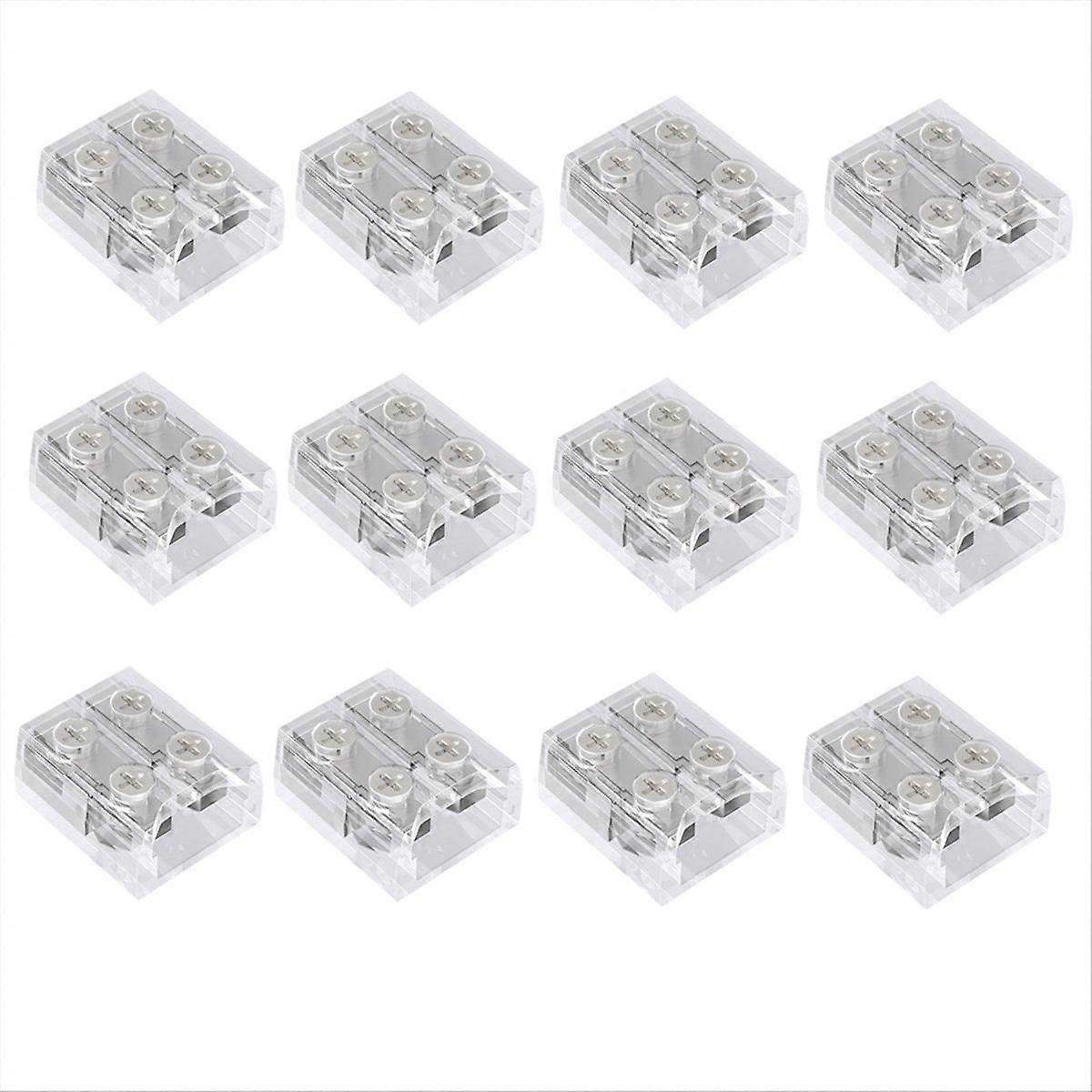 12 Pack LED Connector 2 Pin 8mm Solderless LED Tape Lights Connector Transparent LED Strip Lights C