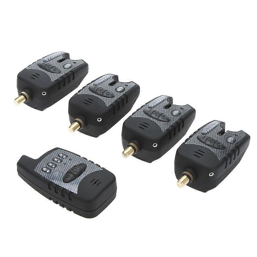 Wireless Digital Water-resistant Fishing Alarm Set 4 Fishing Bite Alarm + 1 Receiver In Case For Carp Fishing