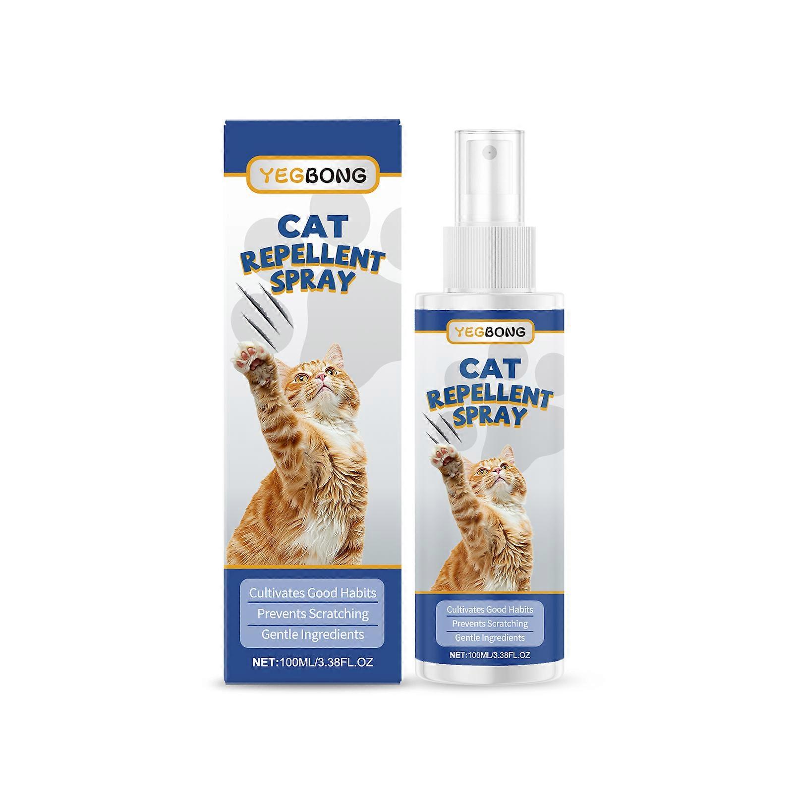 Cat training spray with gentle formula, suitable for indoor and outdoor use, and helps prevent scratching furniture.