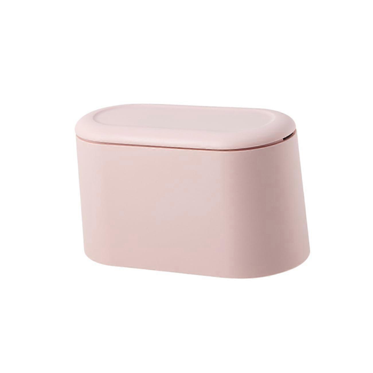 Mini Desktop Trash Can Pink  Small Size Tabletop Waste Container, Bathroom Rubbish Bin
