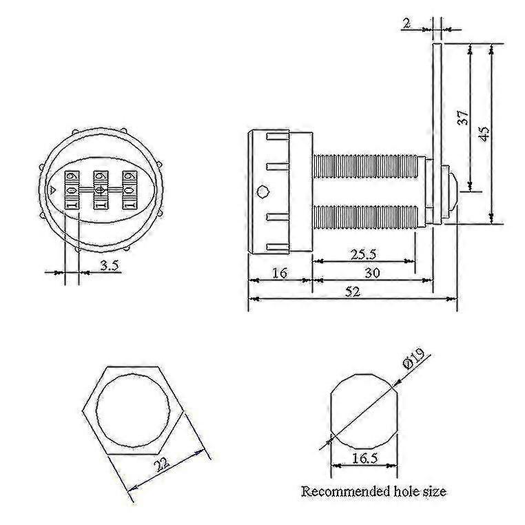 Drawer Combination Lock, 3 Digits, Suitable For Electric Box Storage Cabinets