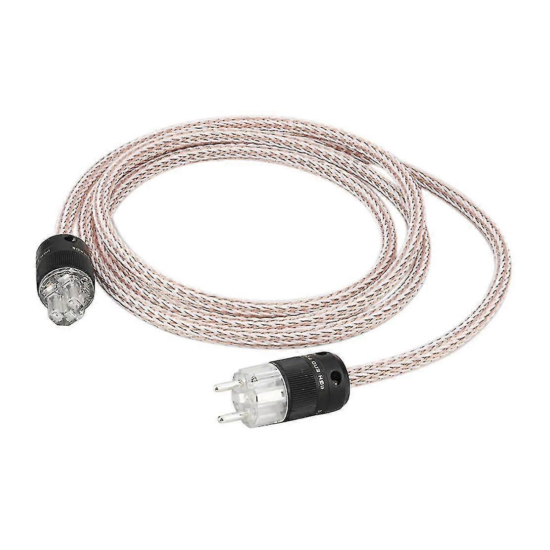 オーディオファンの電源コード、ハイファイオーディオユニバーサル電源ケーブルEuプラグ-1.5m
