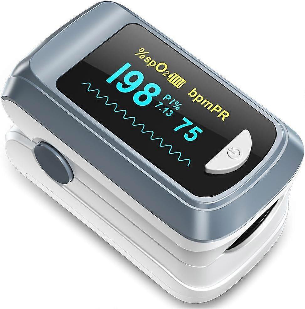 Fingertip Pulse Oximeter Blood Oxygen Saturation Monitor Pulse Ox, Heart Rate and Fast Spo2 Reading Oxygen Meter with OLED Screen Included Lanyard and