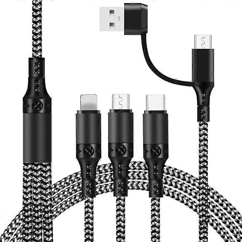 USB + Type-C to 8 Pin + Micro USB + Type-C Interface Fast Charging Data Cable