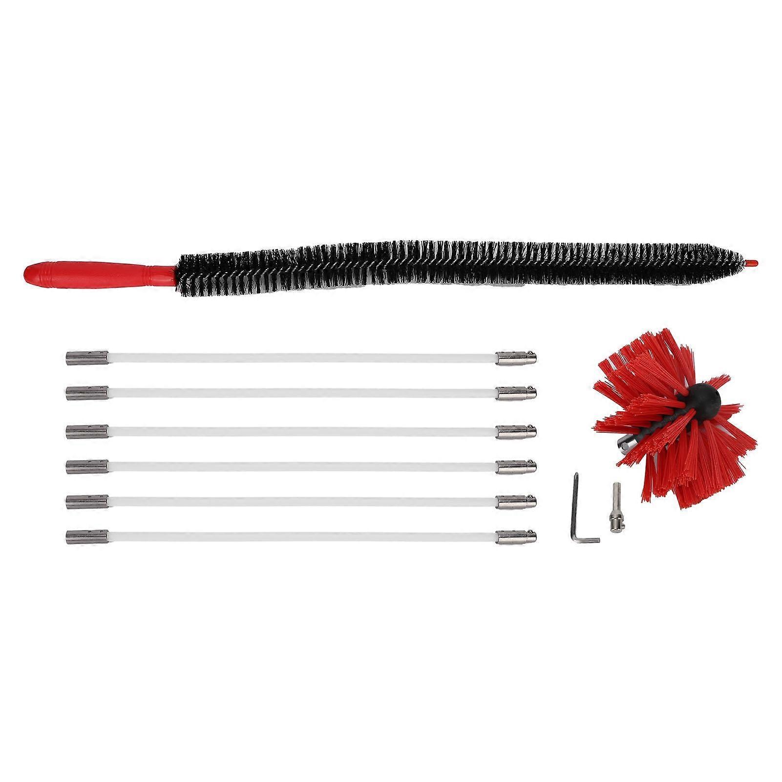 Chimney Brush Press Type Durable Nylon Soft Durable  Small Size Inner Wall Cleaning Brush(Black New