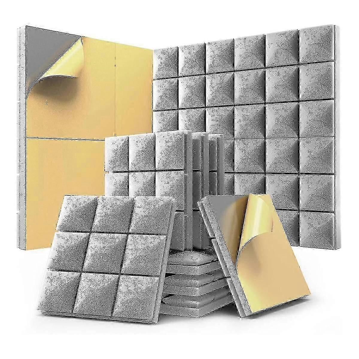 12 عبوة من ألواح الرغوة الصوتية ذاتية اللصق مقاس 12 × 12 × 2 بوصة ، ألواح حائط عازلة للصوت لتقليل الضوضاء وامتصاص الصوت ، رمادي