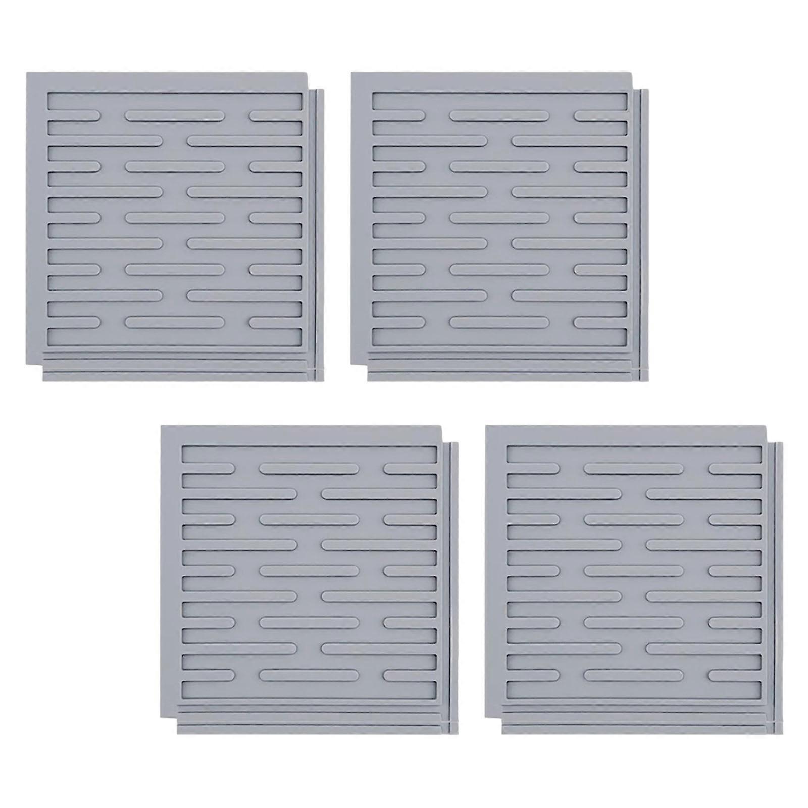 Silicone Drying Pad Set Super Absorbent Splices Design Heat Resistant For Tableware Utensils Storage Multicolor