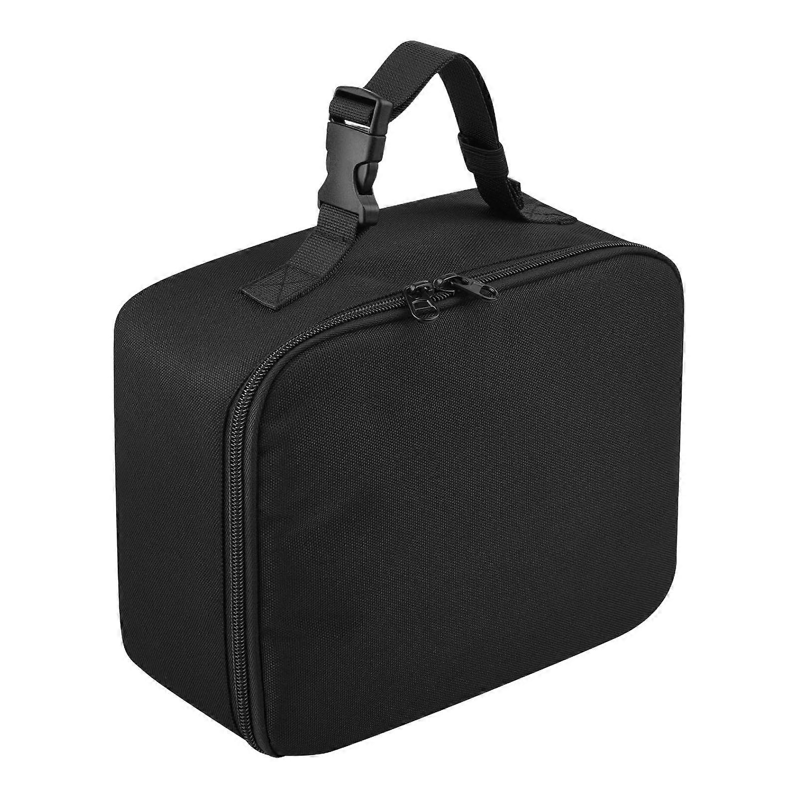 Custodia per dispositivi medici con tracolla regolabile, interno antigraffio per apparecchiature di aspirazione delle vie aeree, nera
