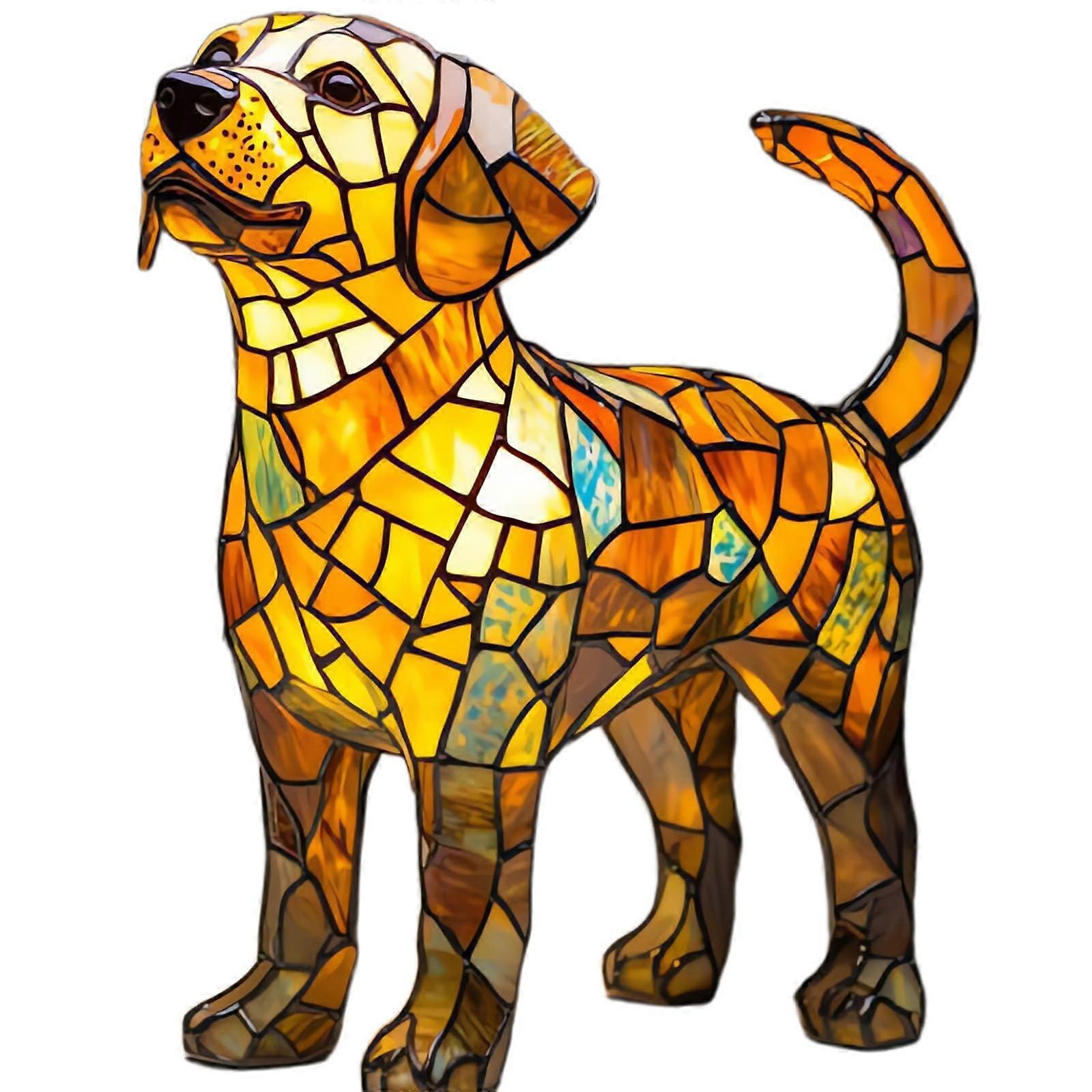 Dog Lamp Series Art Night Light LED Table Lamp With Warm Ambient Glow Retro Stained Resin Night Light 17 Cm