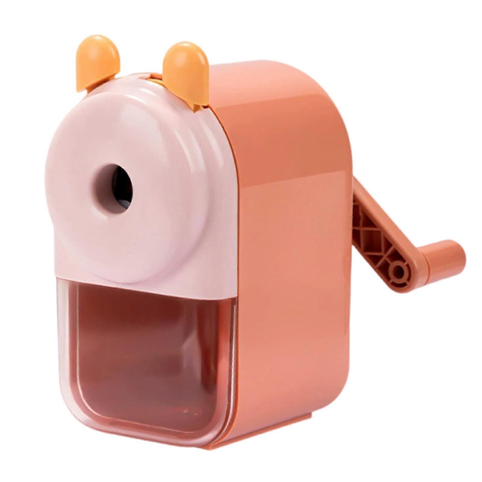 Adjustable Large Hole Hand Crank Pencil Sharpener For Multiple Sizes With Smooth Manual  Pink