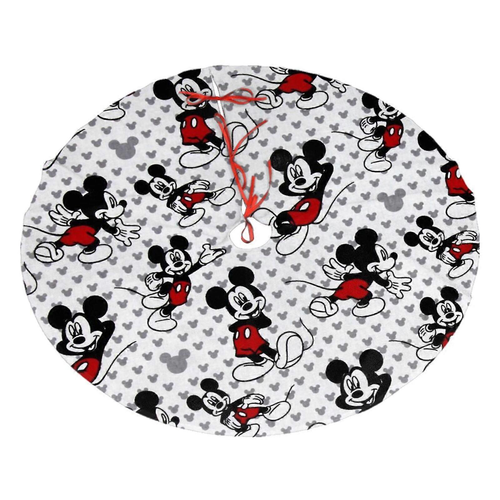 Mickey Mouse Christmas Tree Skirt, Soft And Funny Merry Christmas Tree Collar Farmhouse Xmas Holiday Decoration 48"