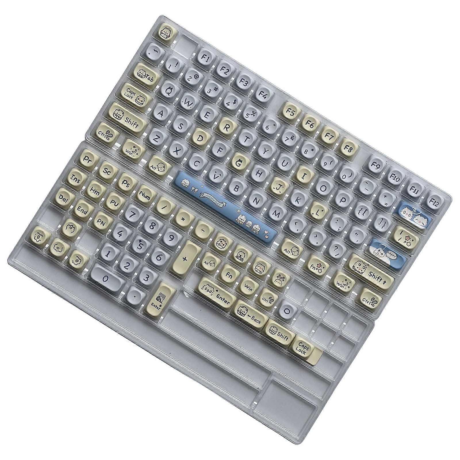 Ergonomic 117Key Kitten Claw PBT MOA Keycaps for Mechanical Keyboard Comfortable and Customized Typing Experience Multicolor