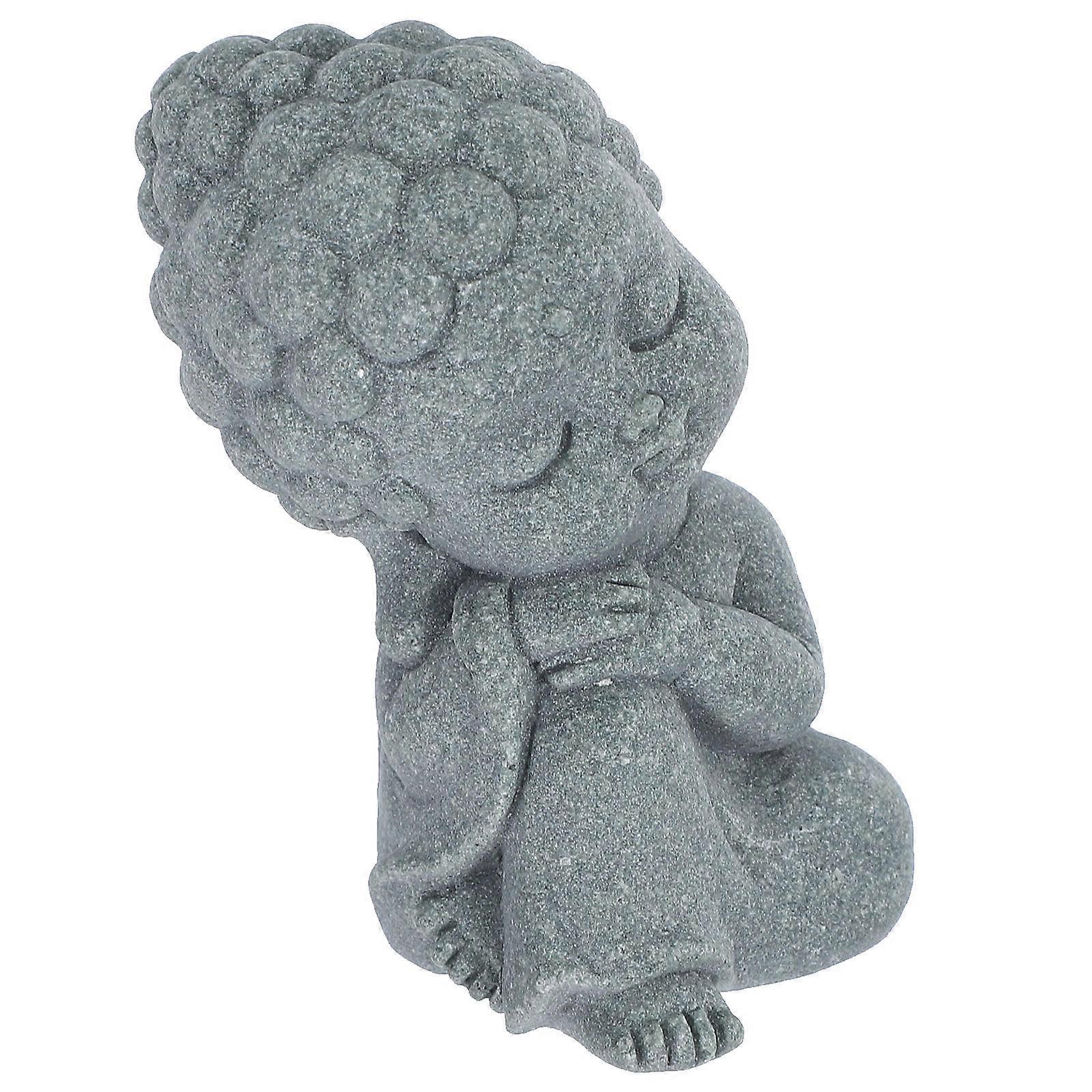 Zen Monk Statue for Good Luck Small Buddha Statue Sandstone Decor