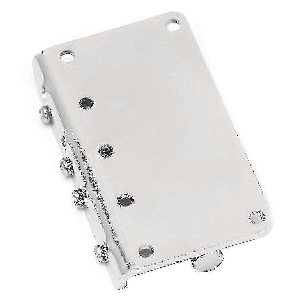 Hard Tail Fixed Bass Guitar Bridge Compatible with 4 String Jazz Bass or Precision Bass Style Bass Guitar Top Load Chrome Edition a