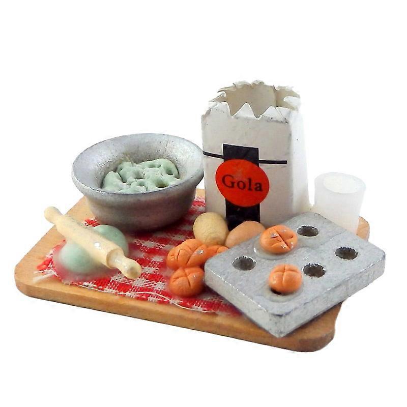 Dolls House Baking Preparation In Progress On Board Miniature Kitchen Accessory