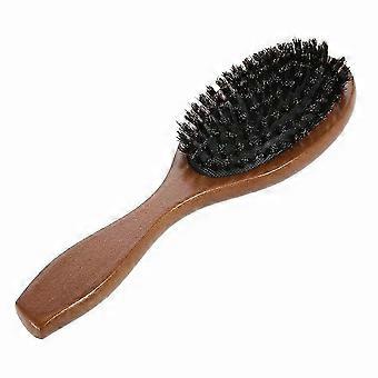 Natural Boar Bristle Hair Brush Anti Static Scalp Massage Comb with Wooden Handle for Long Thick Cur
