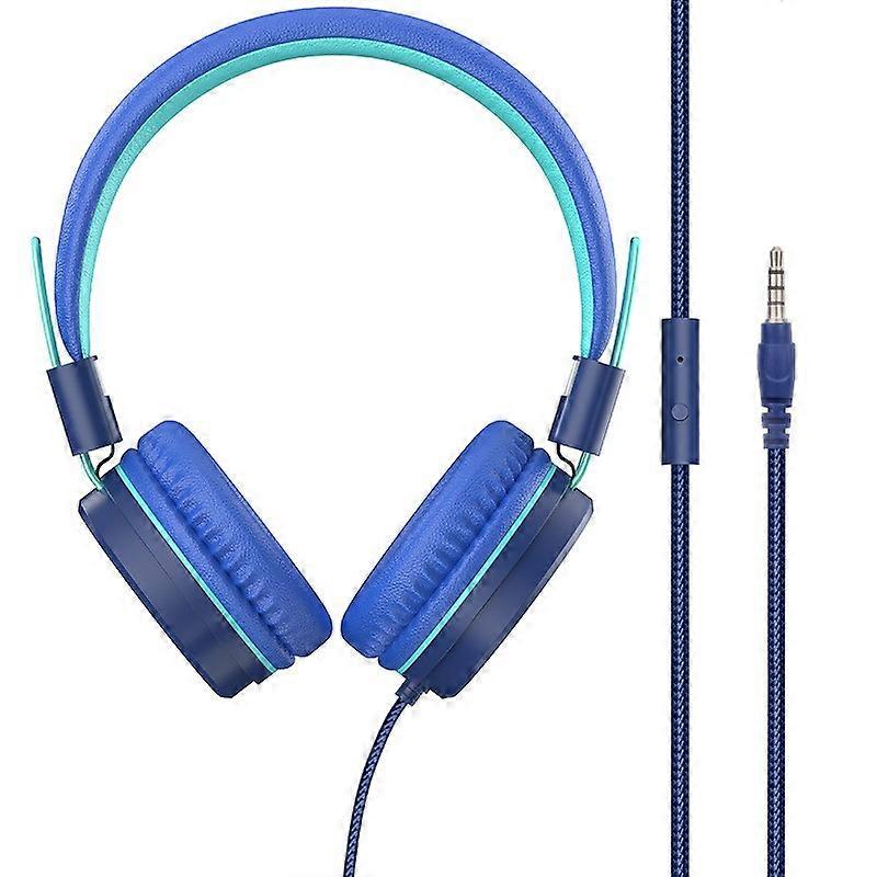 Kids Wired Headset with Mic - Adjustable & Foldable for Online Learning