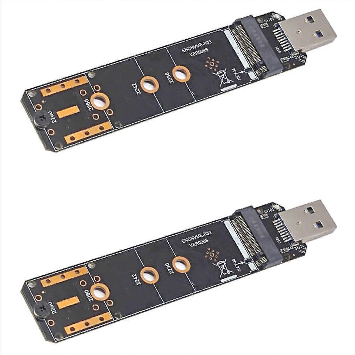 2X M.2 NVME SSD To USB3.2 GEN2 10Gbps Adapter M.2 NVME SSD Adapter for 2230 2242 2260 2280 NVME M.2 